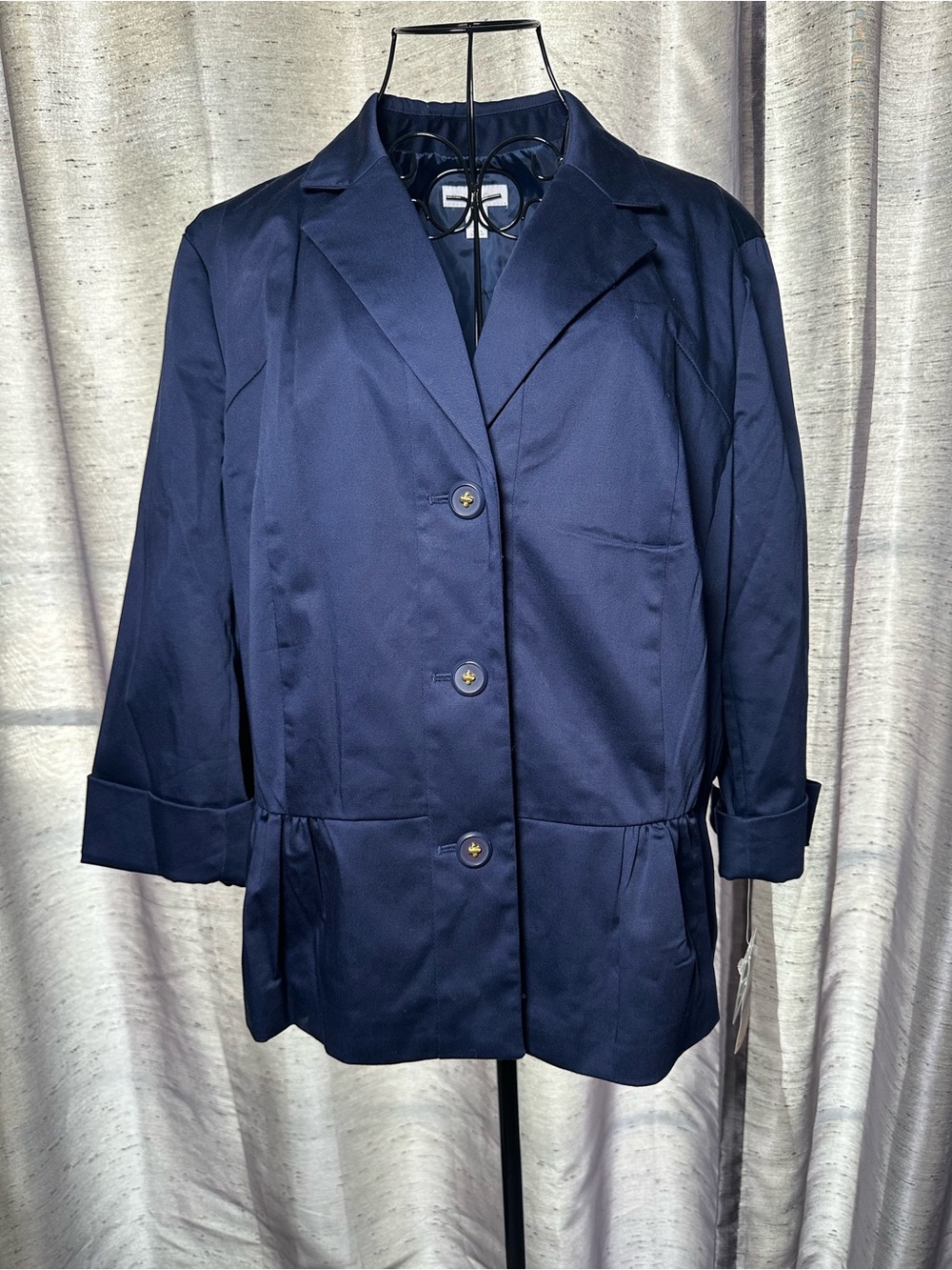NWT Charter Club Navy Three-Button Blazer